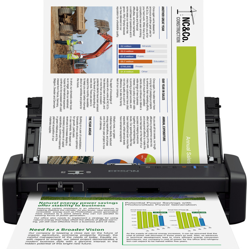 Scanner portable Epson WorkForce DS-360W avec batterie