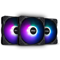 Lot de 3 Ventilateurs de boitier MSI Mag Max F12A-3 RGB 12cm (Noir)