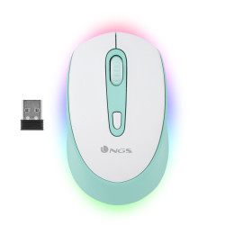 Souris sans fil rechargeable NGS Led SmogMint-RB Multimode (2.4Ghz+Bluetooth) (Blanc Vert)