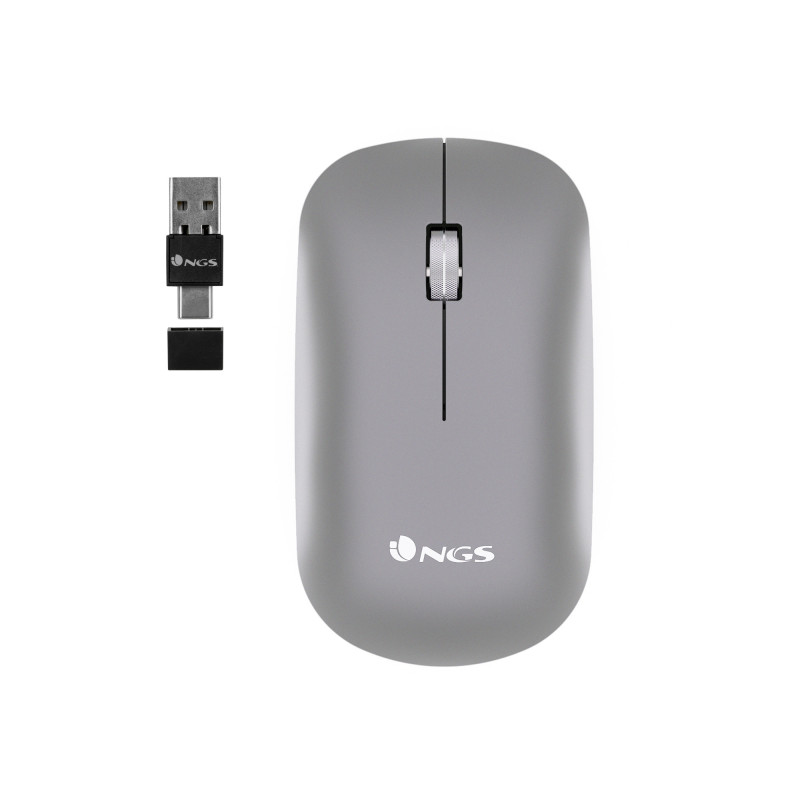 Souris sans fil rechargeable NGS Snoop Multimode (2.4Ghz+Bluetooth) (Gris)