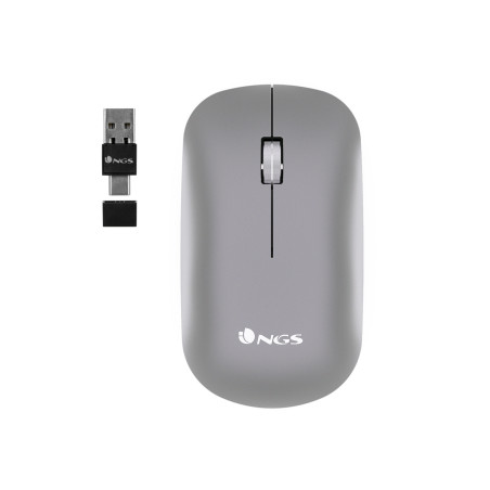 Souris sans fil rechargeable NGS Snoop Multimode (2.4Ghz+Bluetooth) (Gris)