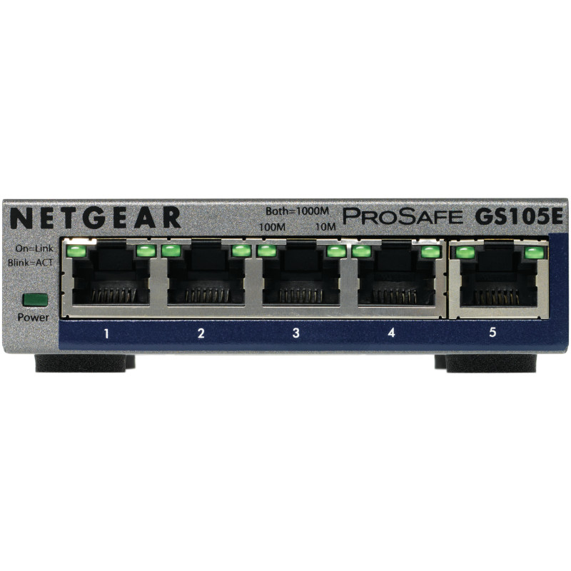 Switch réseau ethernet Gigabit Netgear GS105E - 5 ports (Métal)