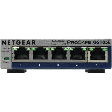 Switch réseau ethernet Gigabit Netgear GS105E - 5 ports (Métal)