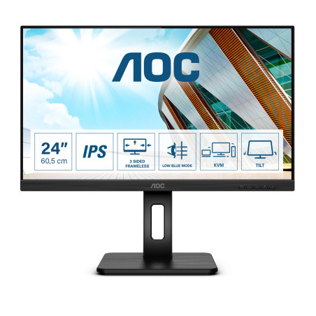 Ecran LED 24" AOC 24P2C Full HD avec KVM (Noir)