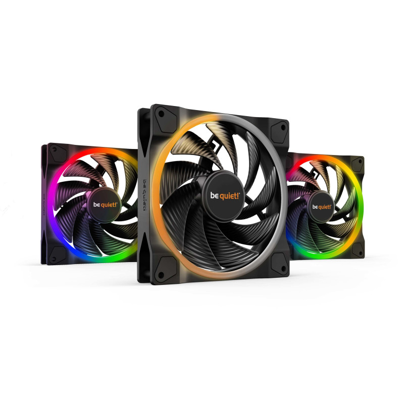 Lot de 3 Ventilateurs de boitier Be Quiet Light Wings High Speed PWM RGB - 14cm (Noir)