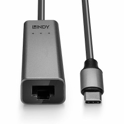 Carte Réseau Lindy USB 3.1 Type C vers RJ45 2,5 Gigabit (Gris)
