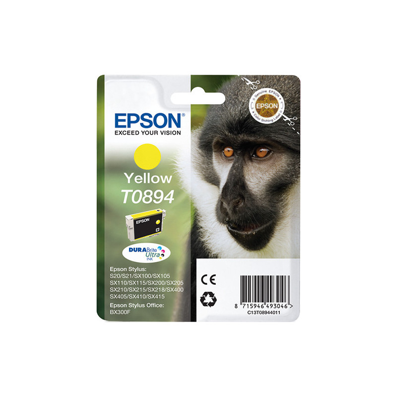 Cartouche d'encre Epson Singe T0894 (Jaune)