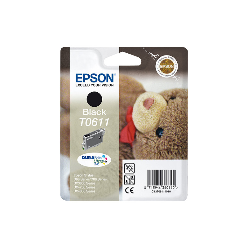 Cartouche d'encre Epson Ourson T0611 (Noir)