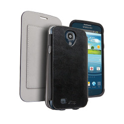 Etui avec rabat simili cuir pour Galaxy S4 - Black