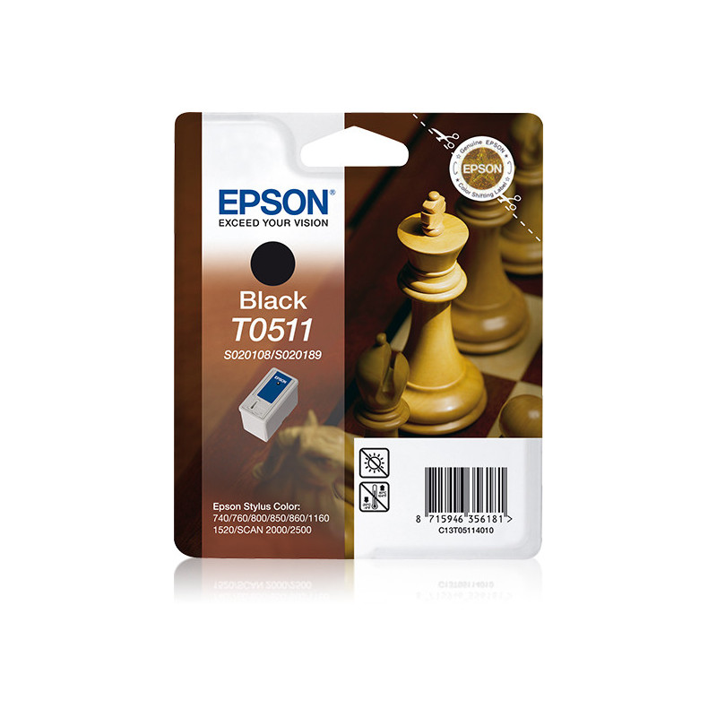 Cartouche d'encre Epson Echiquier T0511 (Noir)