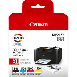 Pack 4 cartouche d'encre CANON PGI-1500XL (Noir, Cyan, Magenta, Jaune)