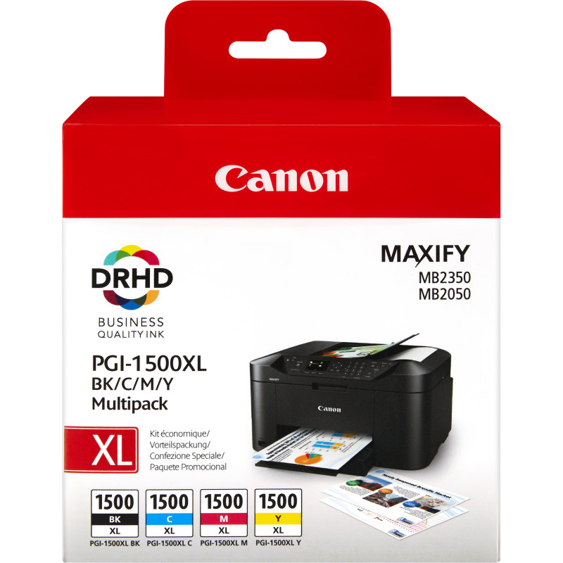 Pack 4 cartouche d'encre CANON PGI-1500XL (Noir, Cyan, Magenta, Jaune)