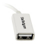 Adaptateur micro USB mâle vers USB femelle (OTG) Startech pour smartphone tablette (Blanc)