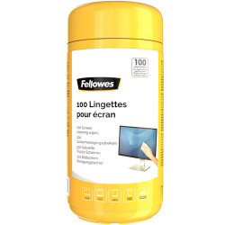 Boite Fellowes de 100 lingettes nettoyantes pour ecran LCD, LED et Plasma