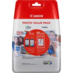 Pack 2 cartouches d'encre CANON PG-545XL CL-546XL (+ 50 Feuilles 10x15)