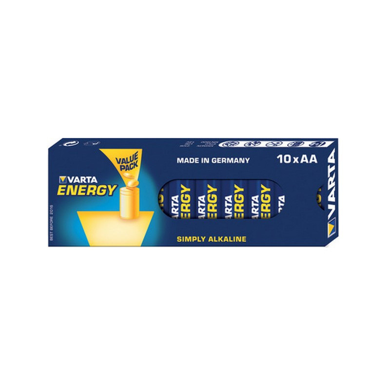 Pack de 10 piles Alcaline VARTA type AA 1,5V (R06) Pack de 10 piles Alcaline VARTA type AA 1,5V (R06)