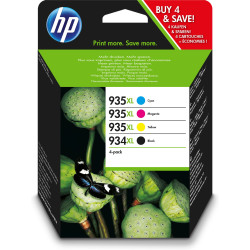 Pack 4 Cartouches d'encre HP 934 935 XL (Noir, Cyan, Magenta, Jaune)