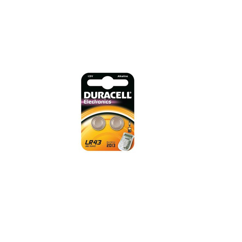 Pack de 2 piles Alcalines Duracell 1.5V (LR43) Pack de 2 piles Alcalines Duracell 1.5V (LR43)