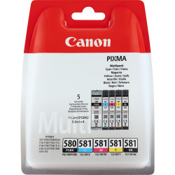 Pack 5 cartouches d'encre CANON PGI-580   CLI-581 ( 3 couleurs + noir )