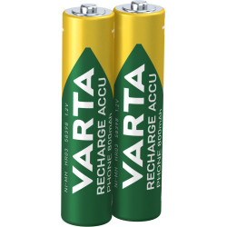 Lot de 2 piles rechargeables Varta type AAA 1,2V 750mAh (R03)
