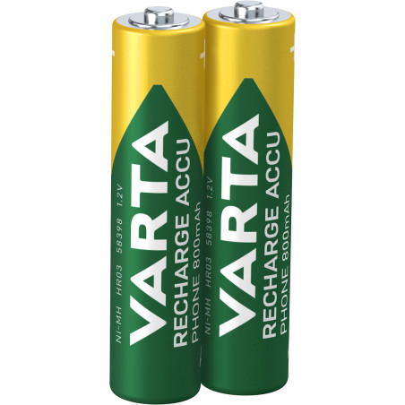 Lot de 2 piles rechargeables Varta type AAA 1,2V 750mAh (R03)