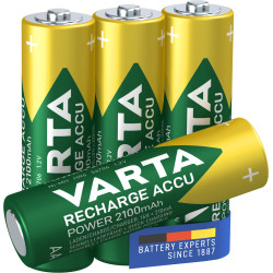 Pack blister de 4 piles rechargeables Varta type AA 1,2V - 2100mAh (LR06)