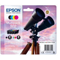 Pack de 4 Cartouches d'encre Epson Jumelles 502 (Noir + Couleurs)
