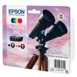 Pack de 4 Cartouches d'encre Epson Jumelles 502 (Noir + Couleurs)