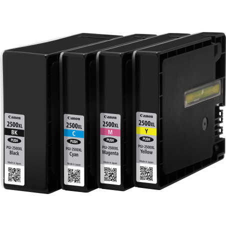 Pack de 4 Cartouches d'encre Canon PGI-2500XL (Couleurs + Noir)