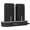 Kit Station de charge NGS TwinPeaks avec 2x Batteries USB 5000 mAh pour smartphones (Noir Gris)