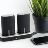Kit Station de charge NGS TwinPeaks avec 2x Batteries USB 5000 mAh pour smartphones (Noir Gris)