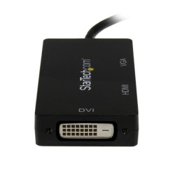 Câble adaptateur Startech Mini DisplayPort mâle 1.2 vers HDMI femelle (Type A), VGA et DVI 15cm (Noir)