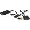 Câble adaptateur Startech Mini DisplayPort mâle 1.2 vers HDMI femelle (Type A), VGA et DVI 15cm (Noir)