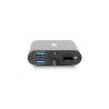 Adaptateur USB-C Urban Factory Hubee vers HDMI + Display Port + RJ45 + Lecteur de Carte Micro SD SD et Hub 2 ports
