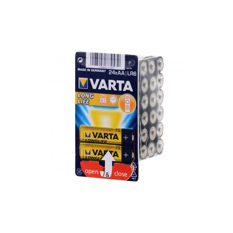 Lot de 24 piles Alcaline VartaLonglife Extra type AA 1,5V (LR6) Lot de 24 piles Alcaline VartaLonglife Extra type AA 1,5V (LR6)