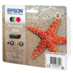 Pack 4 cartouches d'encre Epson Etoile de mer 603 (Noir + Couleurs)