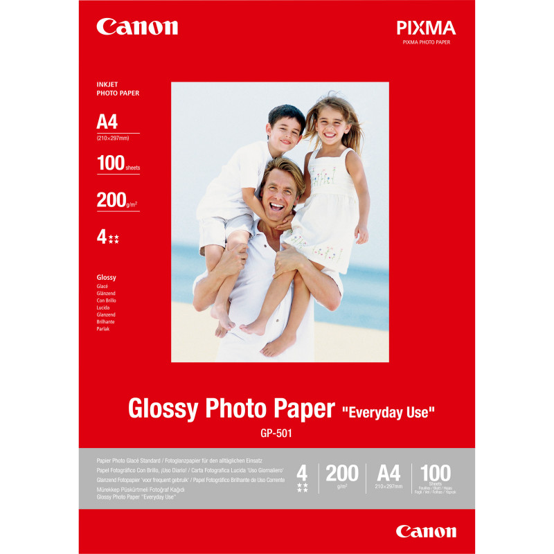 Papier Photo Canon Glossy Everyday Use - 200g m² - 100 feuilles A4 Papier Photo Canon Glossy Everyday Use - 200g m² - 100 feuilles A4