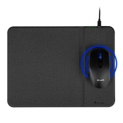 Tapis de souris NGS CruiseKit avec chargeur sans fil Qi et souris sans fil (Noir)