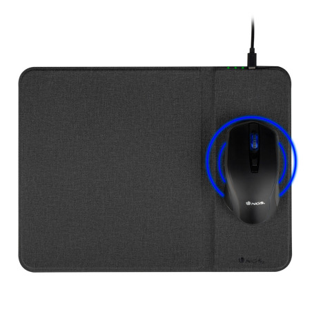 Tapis de souris NGS CruiseKit avec chargeur sans fil Qi et souris sans fil (Noir)