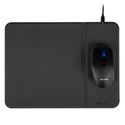Tapis de souris NGS CruiseKit avec chargeur sans fil Qi et souris sans fil (Noir)