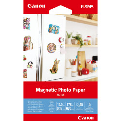 Lot de 5 feuilles Papier Photo magnétique Canon MG-101 10x15cm 670g m²