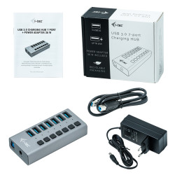 Hub USB 3.0 alimenté I-Tec Charging 36W - 7 ports (Gris)