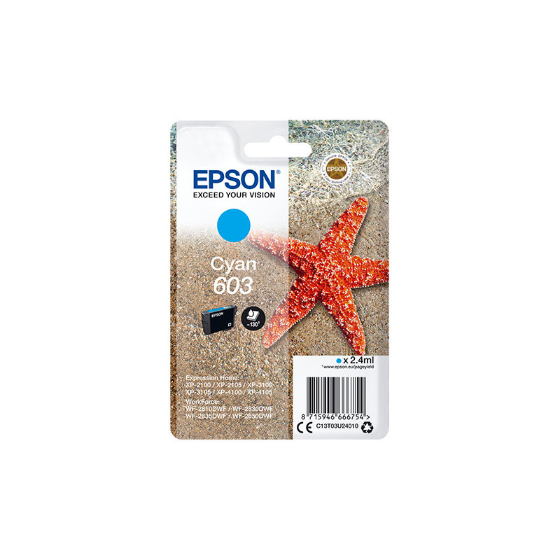 Cartouche d'encre Epson Etoile de mer 603 (Cyan)