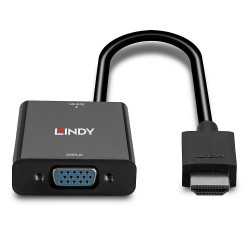 Convertisseur Lindy HDMI mâle (Type A) 1.3 vers VGA femelle (D-sub DE-15) 10cm (Noir)