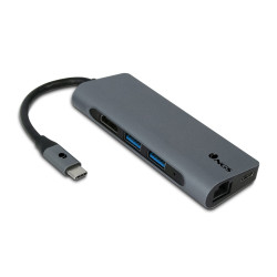 Adaptateur USB 3.0 Type C NGS Wonder Dock 7 vers HDMI + RJ45 + USB-C + Micro SD - TF et Hub 2 ports