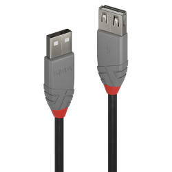 Rallonge USB 2.0 Lindy - 1m M F (Gris Rouge)