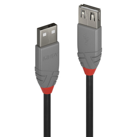Rallonge USB 2.0 Lindy - 1m M F (Gris Rouge)