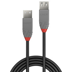Rallonge USB 2.0 Lindy - 1m M F (Gris Rouge)
