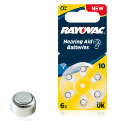 Lot de 6 piles Rayovac A10 (PR70) 1,4V