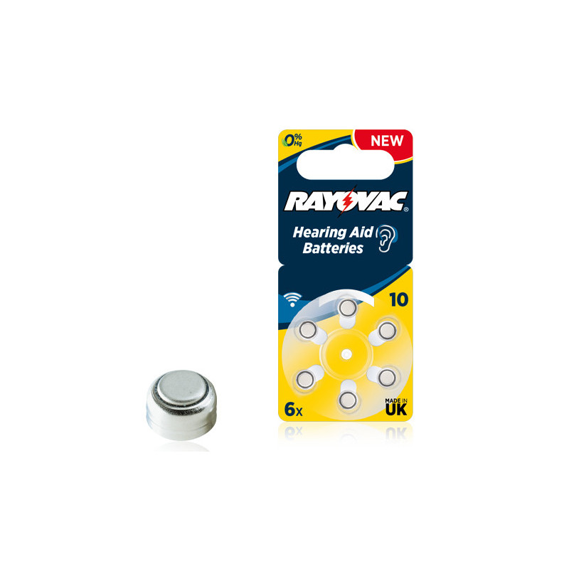 Lot de 6 piles Rayovac A10 (PR70) 1,4V Lot de 6 piles Rayovac A10 (PR70) 1,4V